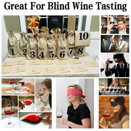 Details about   10pcs Burlap Wine Bags With Tags For Blind Tasting Numbered Hessian Cloth Glass